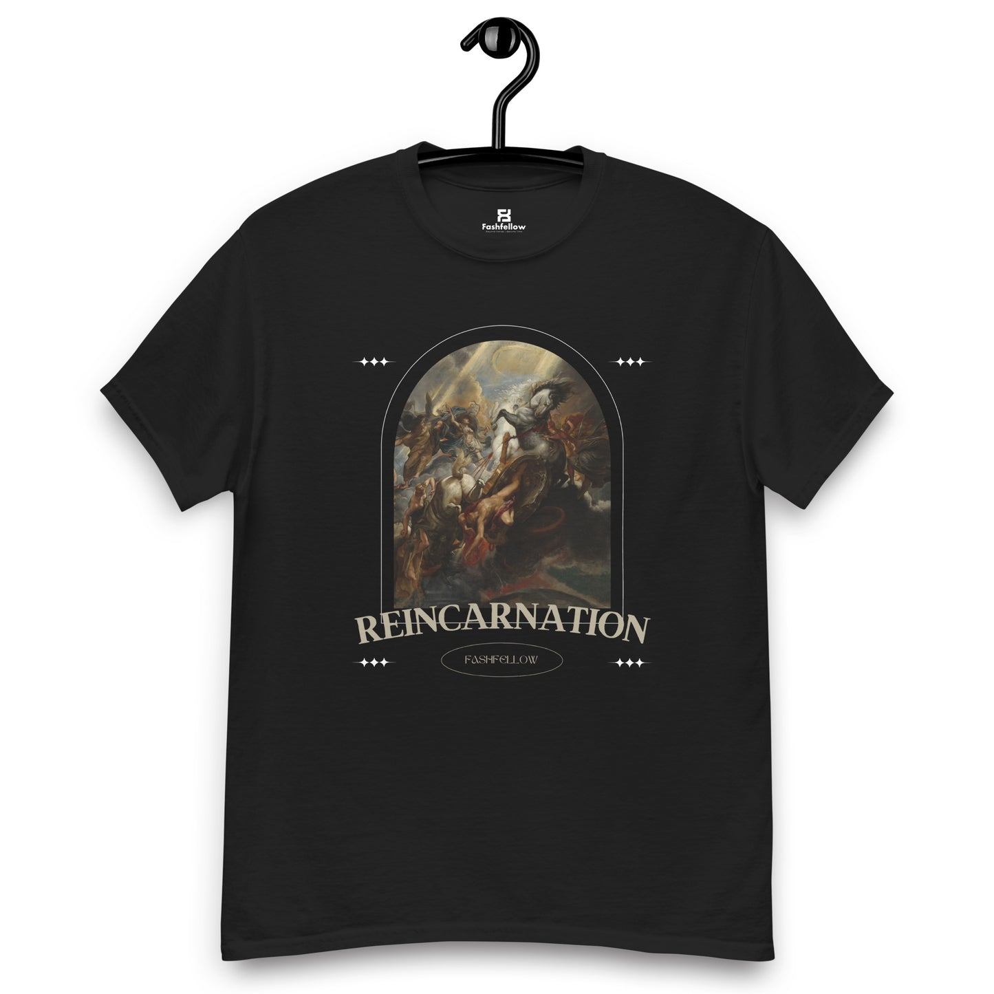 Men's Black Graphic Printed classic T-shirt - FashFellow
