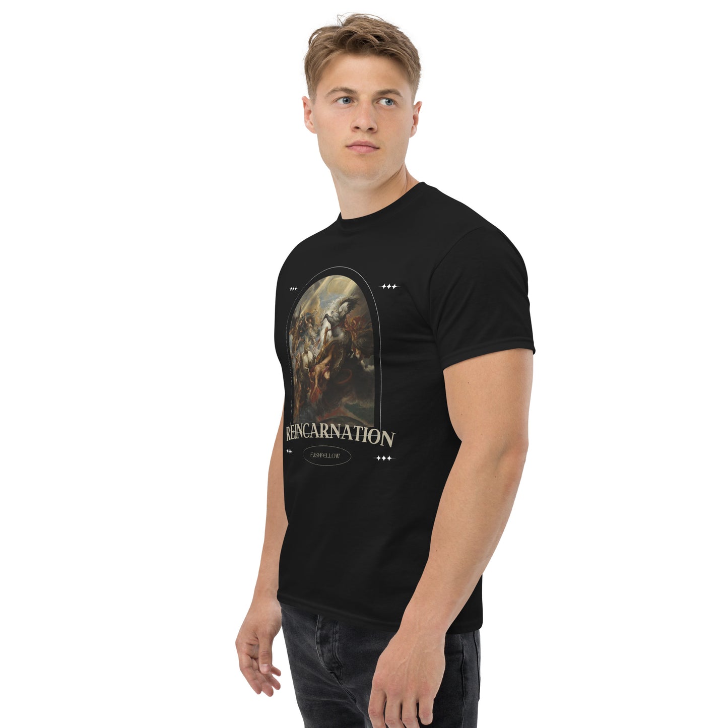 Men's Black Graphic Printed classic T-shirt - FashFellow