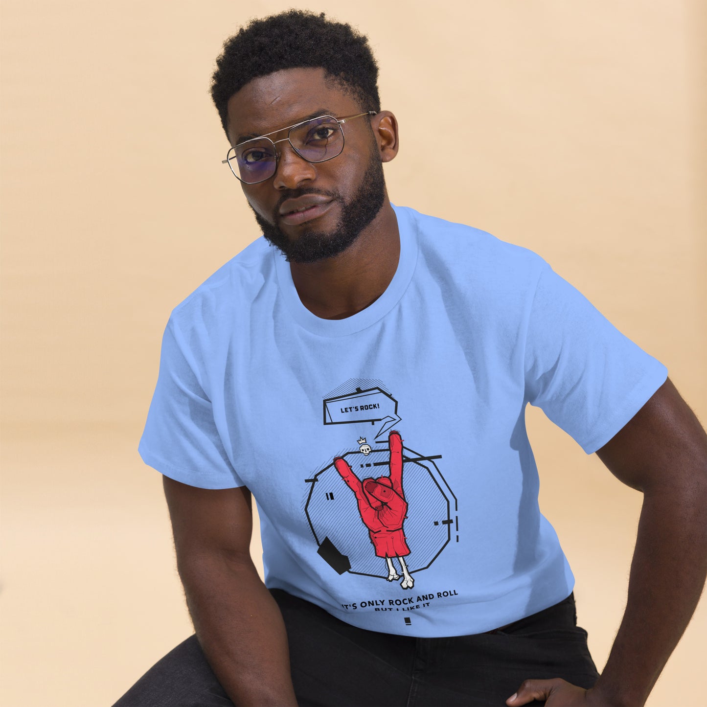 Men's Sky Blue Graphic Printed classic T-shirt - FashFellow