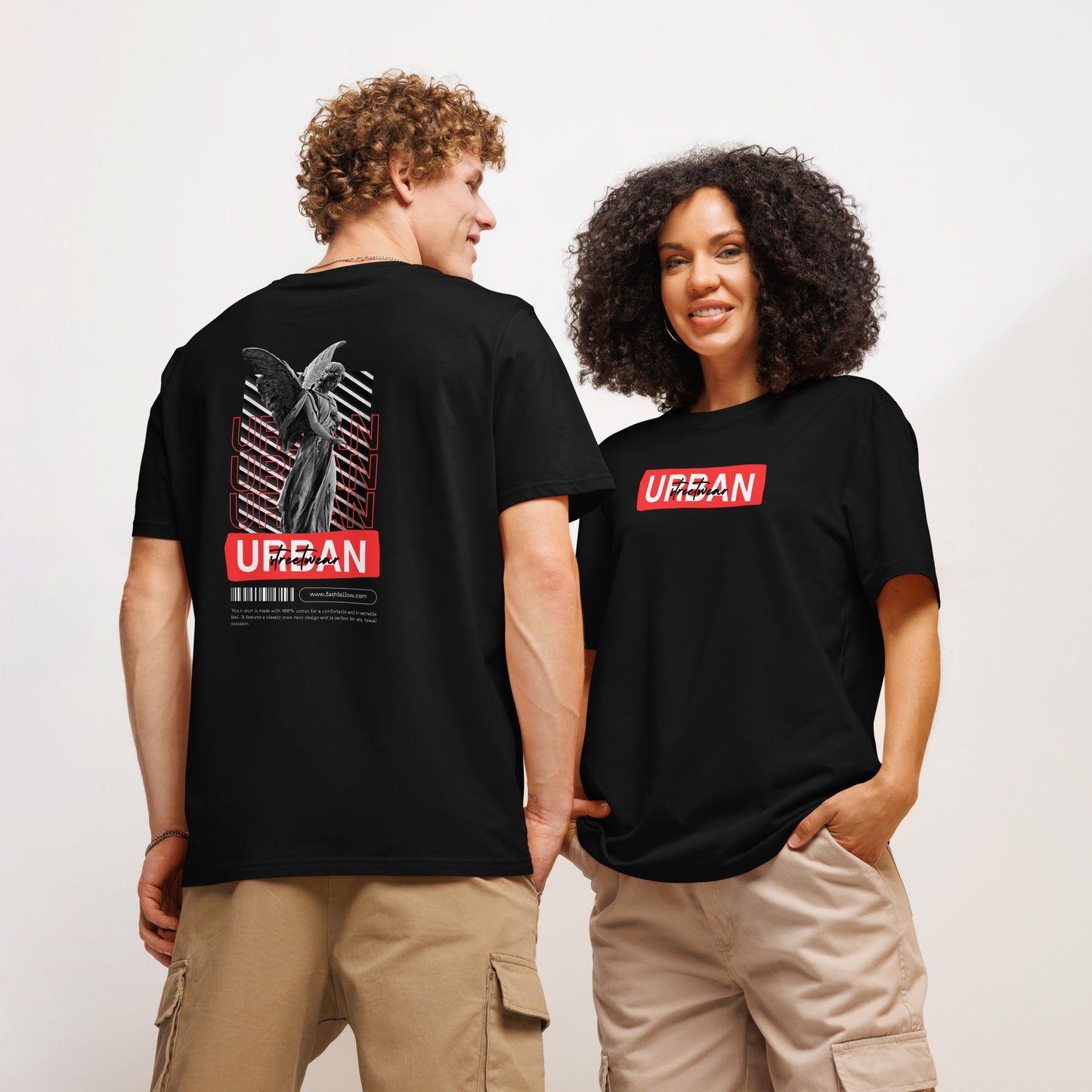 Urban Street Unisex Organic Ribbed neck T-shirt - FashFellow