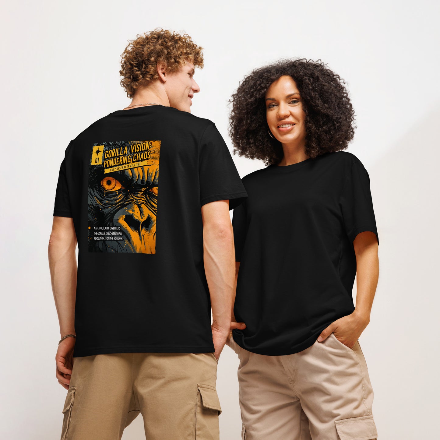 Unisex organic ribbed neck graphic t-shirt - FashFellow