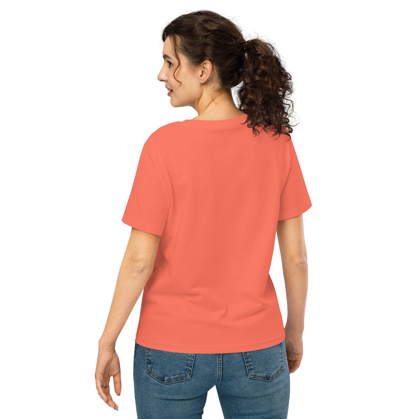 Women’s Organic Ribbed Neck Graphic Printed t-shirt - FashFellow