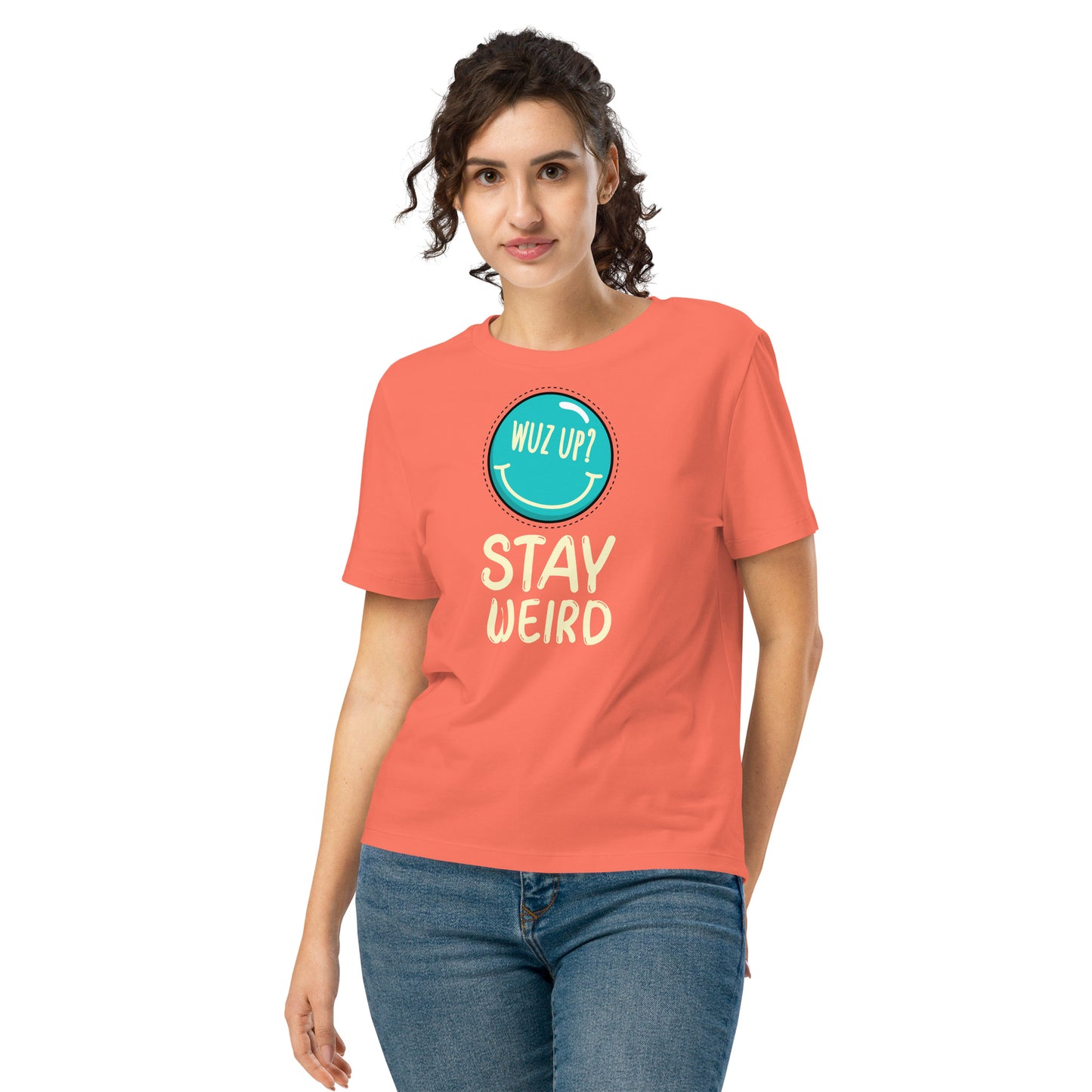 Women’s Organic Ribbed Neck Graphic Printed t-shirt - FashFellow