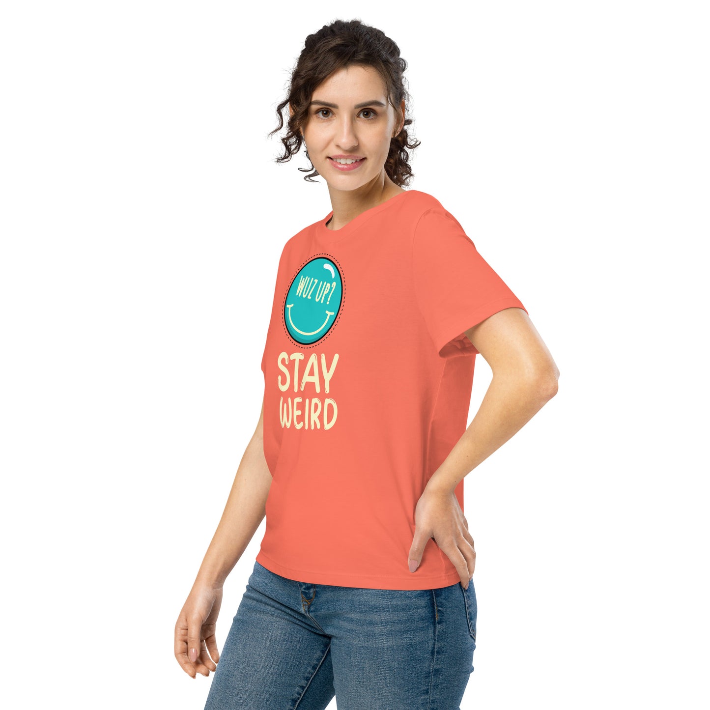 Women’s Organic Ribbed Neck Graphic Printed t-shirt - FashFellow