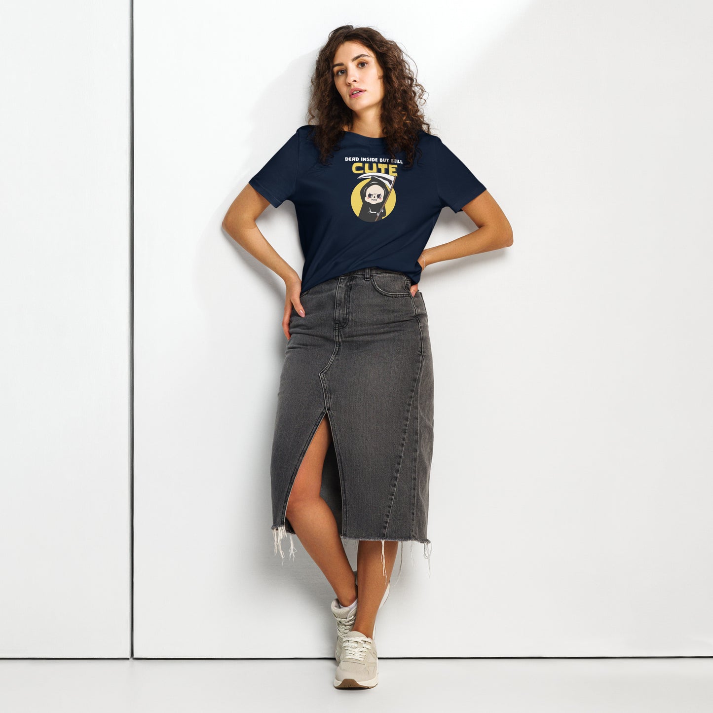 Women’s organic ribbed neck graphic printed t-shirt - FashFellow