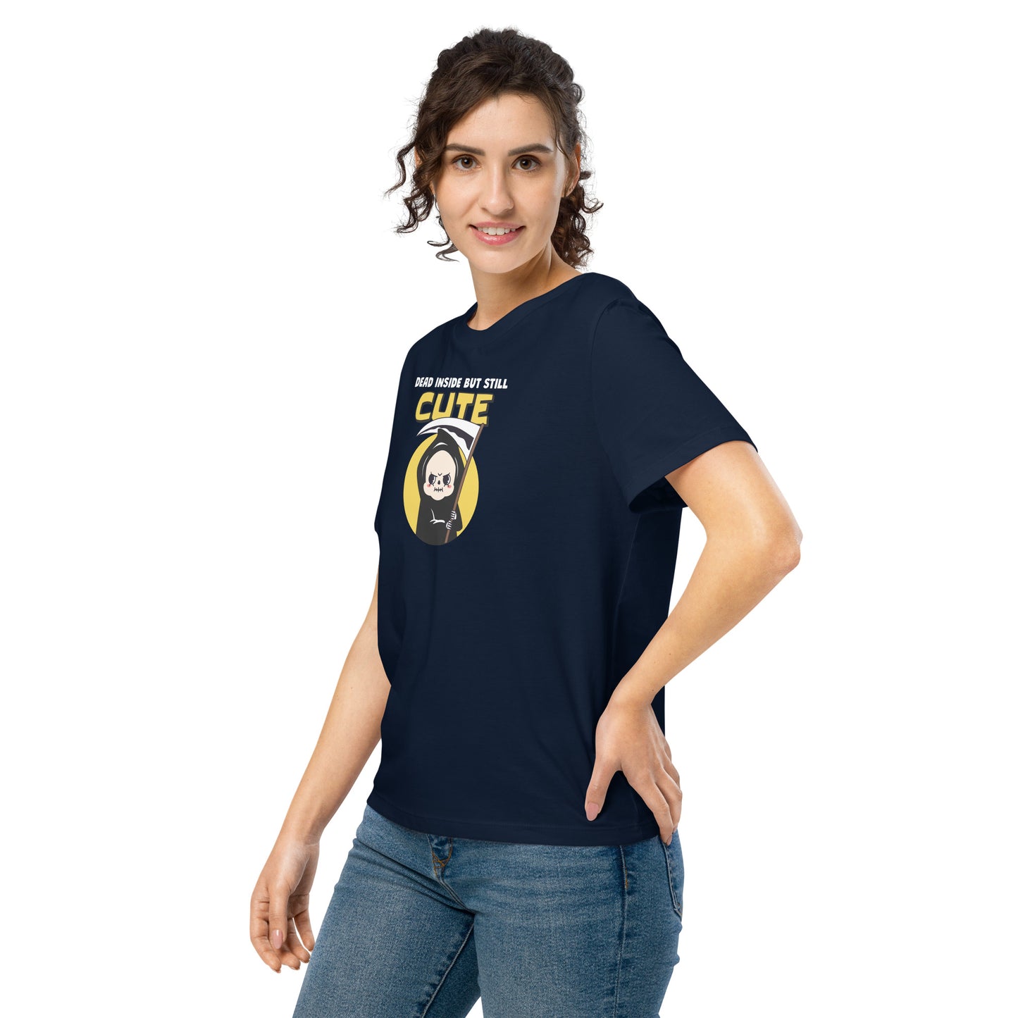Women’s organic ribbed neck graphic printed t-shirt - FashFellow