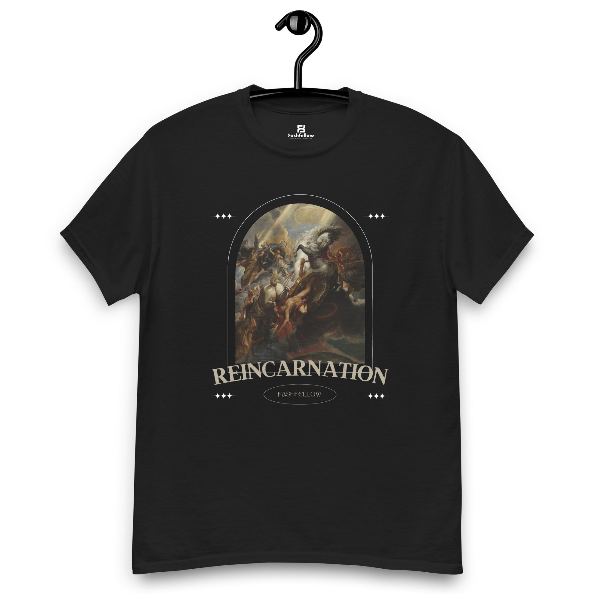 Men's Black Graphic Printed classic T-shirt - FashFellow