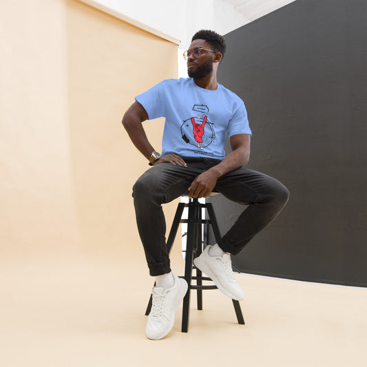 Men's Sky Blue Graphic Printed classic T-shirt - FashFellow