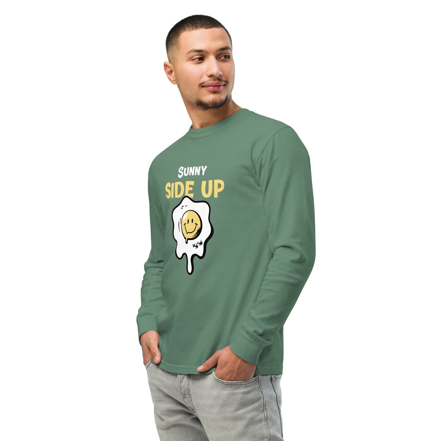Graphic Printed Garment - dyed heavyweight Unisex long - sleeve shirt - FashFellow