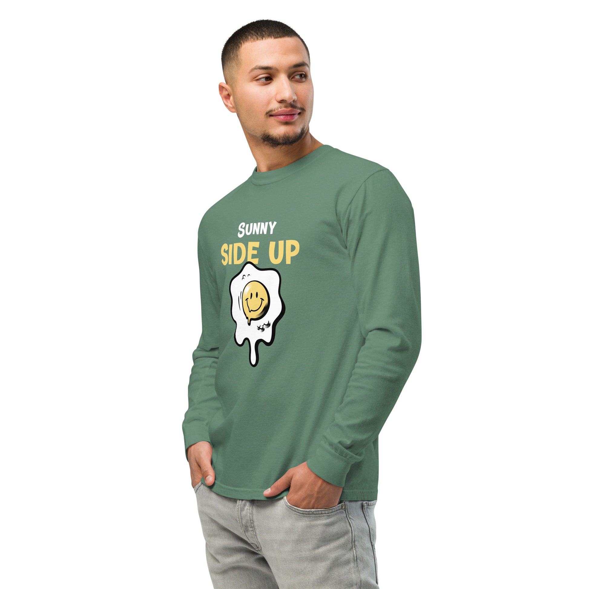 Graphic Printed Garment - dyed heavyweight Unisex long - sleeve shirt - FashFellow