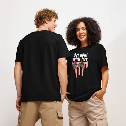 Unisex organic ribbed neck graphic printed t-shirt - FashFellow