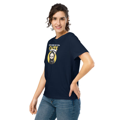 Women’s organic ribbed neck graphic printed t-shirt - FashFellow